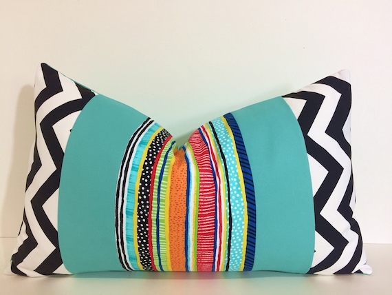 PILLOW COVER. Color block lumbar pillow Color Block Lumbar Pillow Cover Black