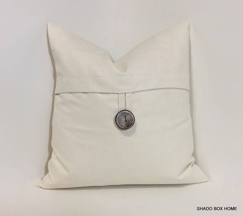 Natural ivory button pillow cover. Button pillow cover. Etsy