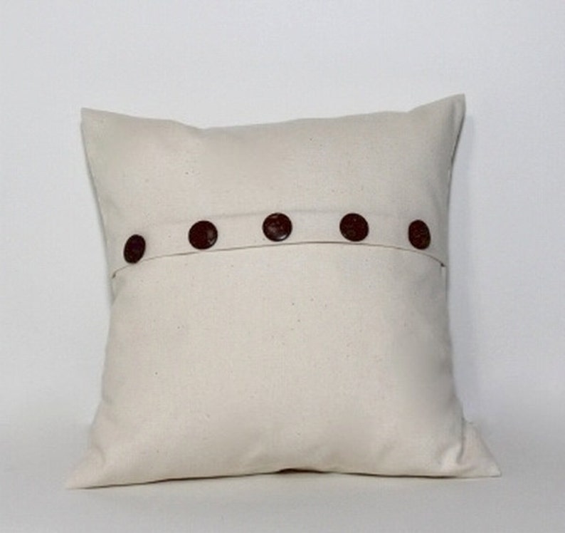 Natural ivory button pillow cover. Button pillow cover. Etsy