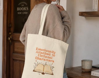 Emotioneel gehecht aan fictieve personages draagtas katoenen canvas | Boekenliefhebber, Booktok, Bibliofiel