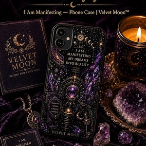 Protesttelefonskal | Velvet Moon™-design med ametistkristaller