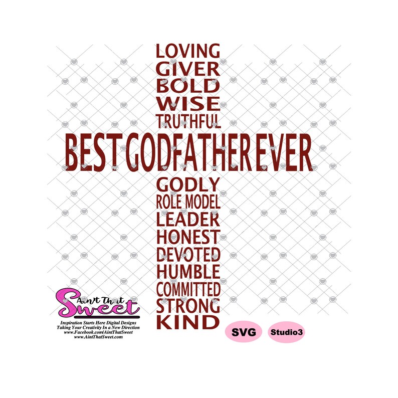 Download Best Godfather Ever in Cross Shape Transparent PNG SVG | Etsy