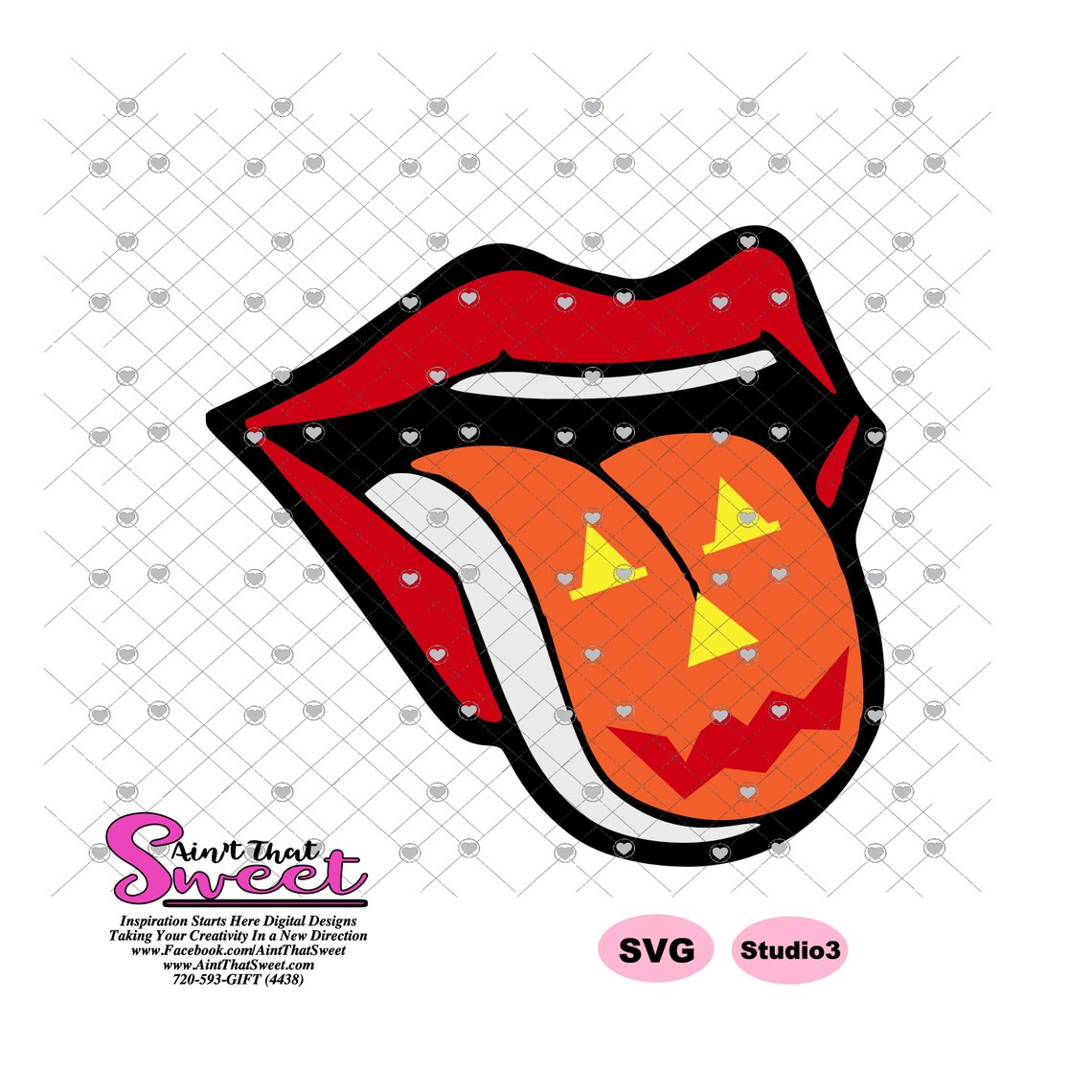 Big Lips Pumpkin Tongue Transparent PNG SVG Silhouette Etsy