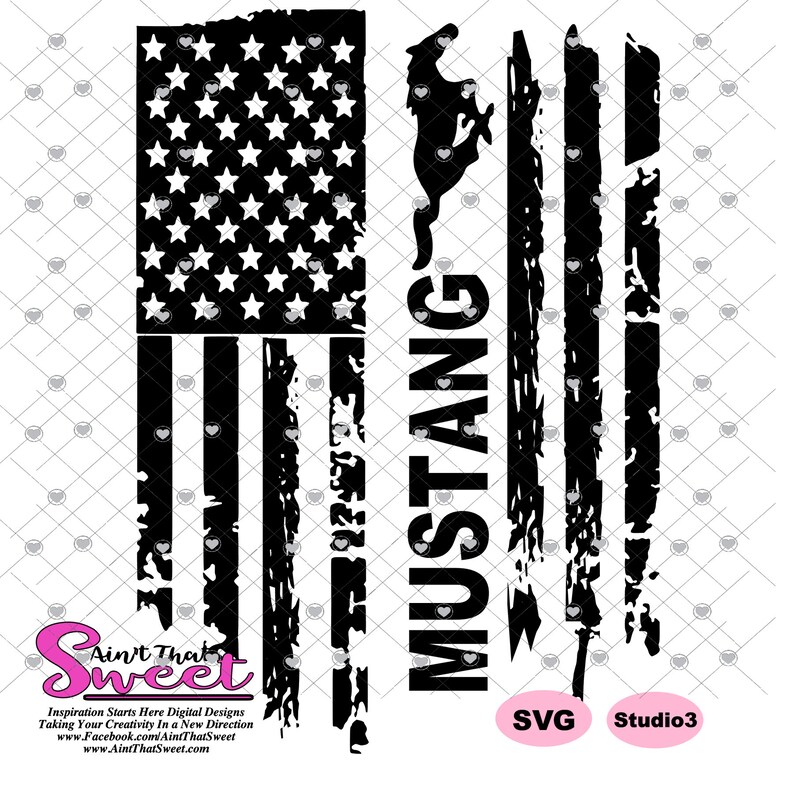 Download Mustang Horse Flag Distressed Vertical Transparent PNG SVG ...