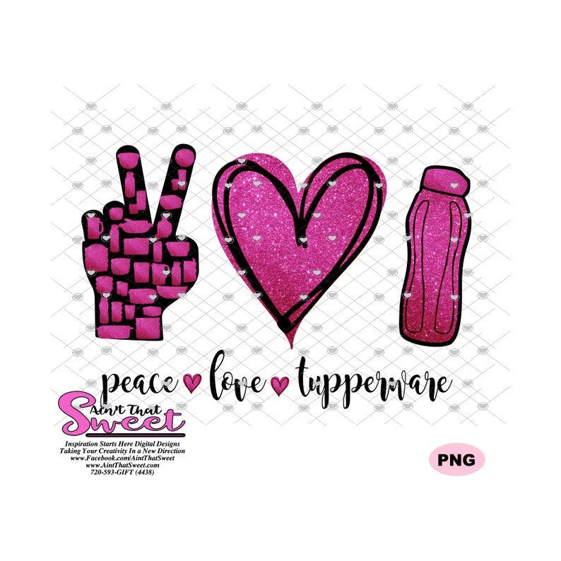 Download Peace Love Tupperware Hand Heart Transparent PNG SVG | Etsy
