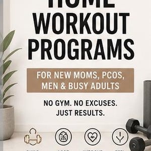 Home Workout Programs Ebook | Fitness Planner, PCOS, Busy Adults, Postpartum (Digital Download)