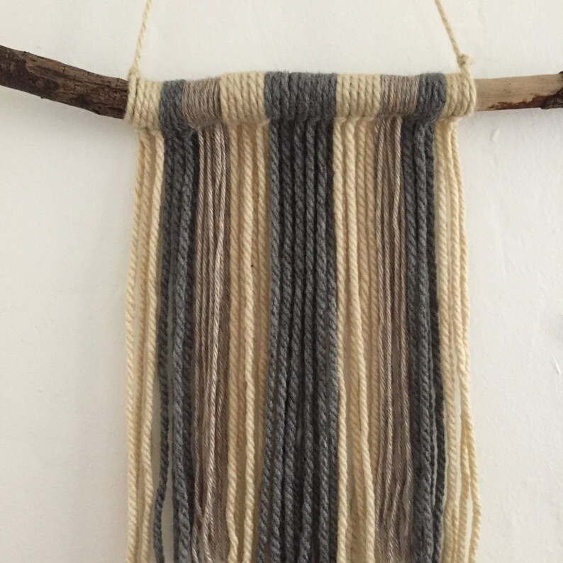 Neutral Yarn Wall Hanging medium sized Boho Home Decor Etsy