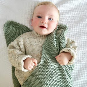 Baby Blanket Knitting Pattern PDF, Moss Stitch Baby Blanket, Easy Knit Blanket Pattern, Beginner Knit Project, Instant Download