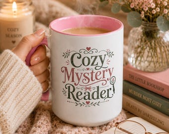 Cozy Mystery Reader Mug 15oz, Mystery Book Lover Gift, Bookish Coffee Mug, Cozy Reader Cup, Detective Book Mug, Bookworm Tea Mug