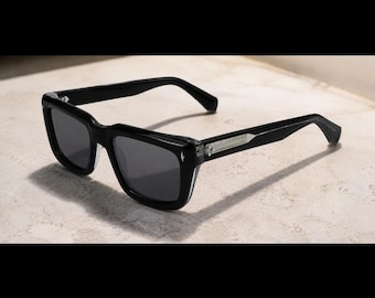Black Square Sunglasses Men Women | Retro Luxury Shades | Thick Frame Fashion Sunglasses UV400