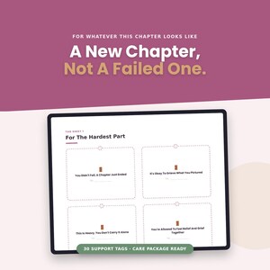 Utskrivbara stödetiketter för skilsmässa och separation | Presentetiketter för New Chapter Care Package (PDF-nedladdning)