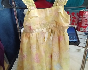 Cherokee Girls' Yellow Floral Dress Size 3 - Free Shipping