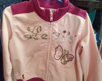 Levi's Toddler Girls' Pink Jacket 3T with Butterfly Design - Free Shipping