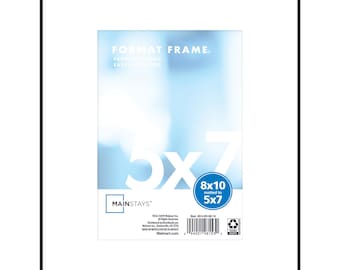 Mainstays 8x10 Matted to 5x7 Front Loading Picture Frame - Black with Free Shipping