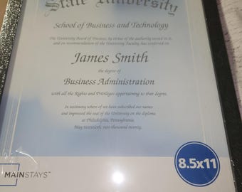 8.5 x 11 Document Frame with Free Shipping