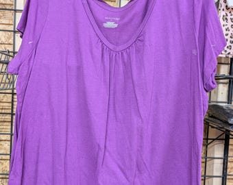 St. John's Bay Purple V-Neck Top 1X - Casual Elegance
