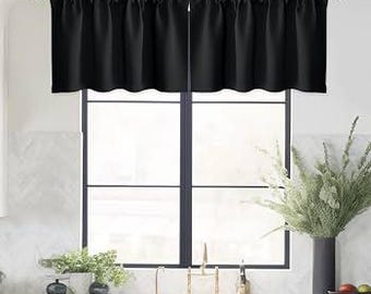 Lot of 3 Black Onyx Valances 60" x 16" Curtains by Springmaid - Free Shipping