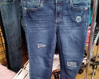 Wonder Nation Girls' Distressed Jeans Size 10 - Free Shipping