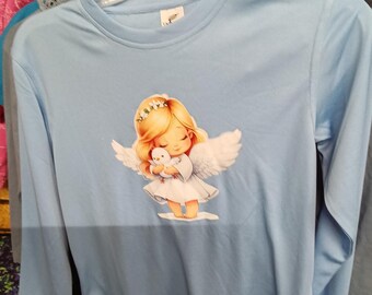 UltraClub Youth Angel Graphic Long Sleeve Shirt - Size S/P - Free Shipping