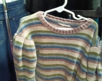 Cozy Striped Multicolor Knit Sweater - Free Shipping!