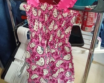 Handmade Hello Kitty Kids Dress with Ruffles - Free Shipping!