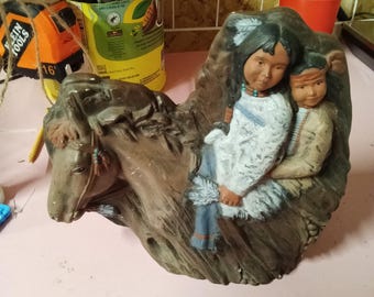 Figurine amérindienne avec cheval - Livraison gratuite