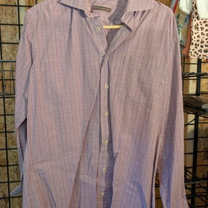 Peter Millar Men's Plaid Cotton Shirt - Medium Size, Free Shipping on +