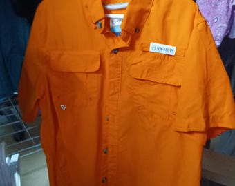 Magellan Outdoors Men's Orange Fishing Shirt M - Free Shipping