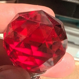 Set of 6 Red Crystal Drawer Knobs with Screws - Free Shipping on +