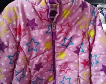 Healthtex Girls' Star Print Puffer Jacket 4T - Free Shipping!