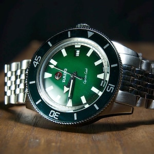 Rado Captain Cook Automatic Watch | Green Dial Swiss Diver | Classic Mens Vintage Style Timepiece | Collector Gift for Him