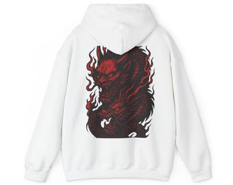 Oni Dragon Hoodie: Traditional Ukiyo-e Inspired - Tokyo Streetwear