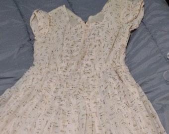 Skeleton key Print 1950's Cocktail Dress, Prom Dress, Homecoming Dress, Vintage Dress