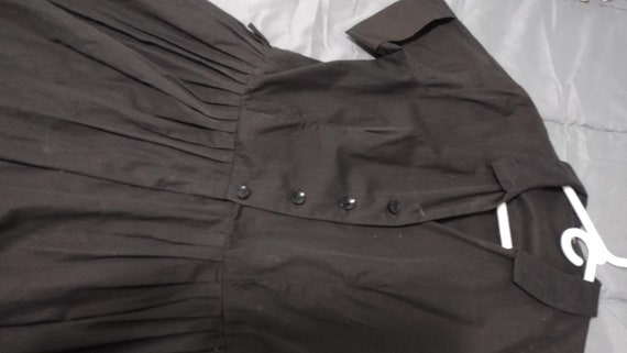 1950's black day dress, 30 inch waist, size small - image 2