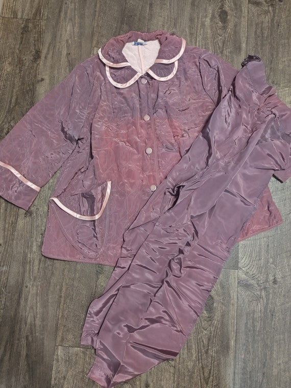 1950's Matching Pajama Set Purple and Pink size me