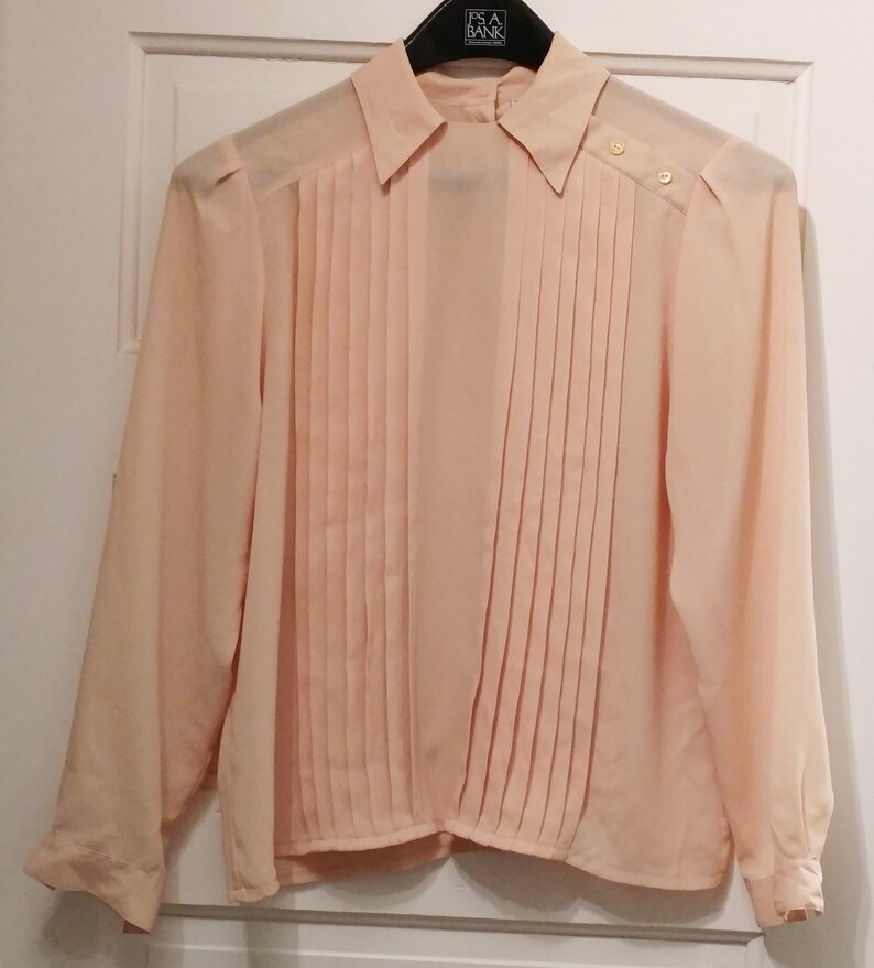 Rockabilly size 12 Pink Peach Blouse