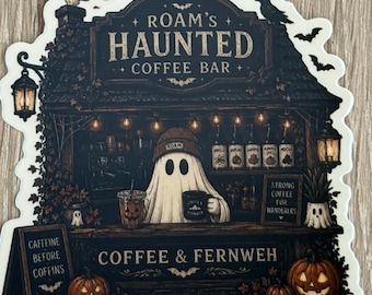 Roam's Haunted Coffee Bar Sticker