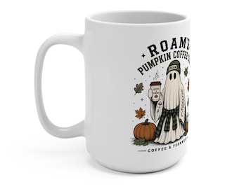 Roam's Pumpkin Coffee Club Ghost Mug | Fall Autumn Ceramic Cup