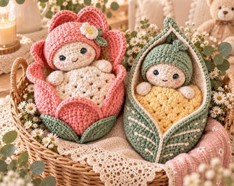 Newborn Baby Crochet Pattern Amigurumi Doll Nest Blanket Nursery Decor Baby Shower Gift PDF