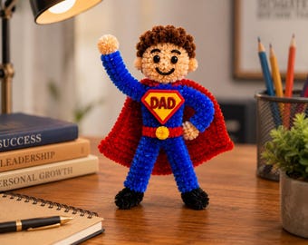 Father’s Day DIY Craft Kit for Dad, Handmade Pipe Cleaner Superhero, Kids Gift Keepsake