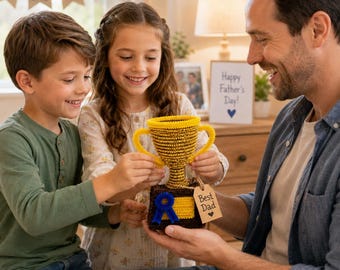 DIY Pipe Cleaner Trophy Pattern, Father’s Day Kids Craft Tutorial, Handmade Dad Gift