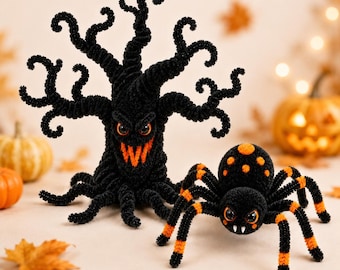 Halloween Pfeifen Reiniger PDF, Spinne & Monster Anleitung, Chenille Stengel Muster, Kinder Halloween Dekor