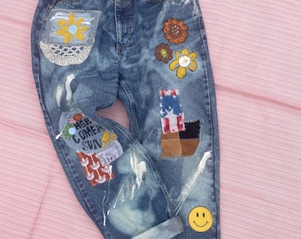 Handpainted reworked Jeans