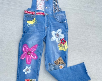 Denim overall handpainted grunge