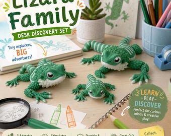 Juguete articulado de dragón barbudo impreso en 3D / Mascota de escritorio flexible con forma de lagarto (impresión en el mismo lugar)