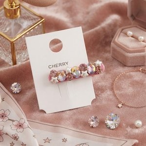 Pink Crystal Barrette - Etsy display picture 3