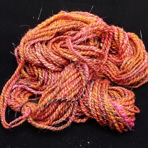 Handspun 2-Ply Art Yarn- Coucher du Soleil