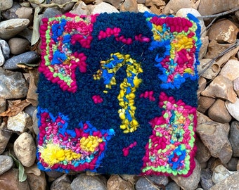 Rughooked Wool Painting and Wall Hanging- Fiber Query