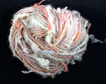 Handspun Textured Art Yarn- Dove Petals