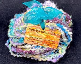 Handspun Bulky Art Yarn- “Butterfly Wings”